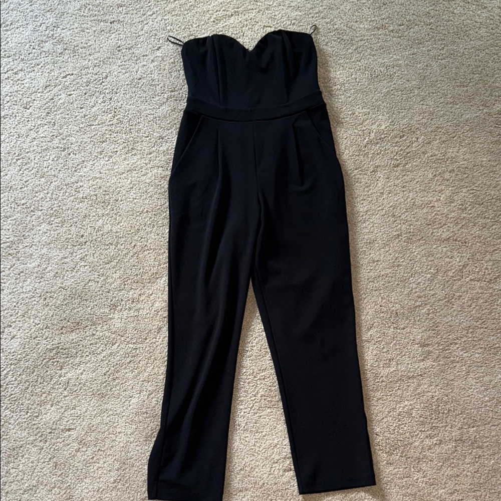 Express Elegant Black Strapless Jumpsuit